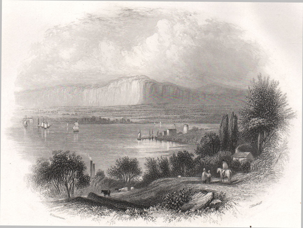Lough Foyle, Londonderry. Ireland 1835 old antique vintage print picture